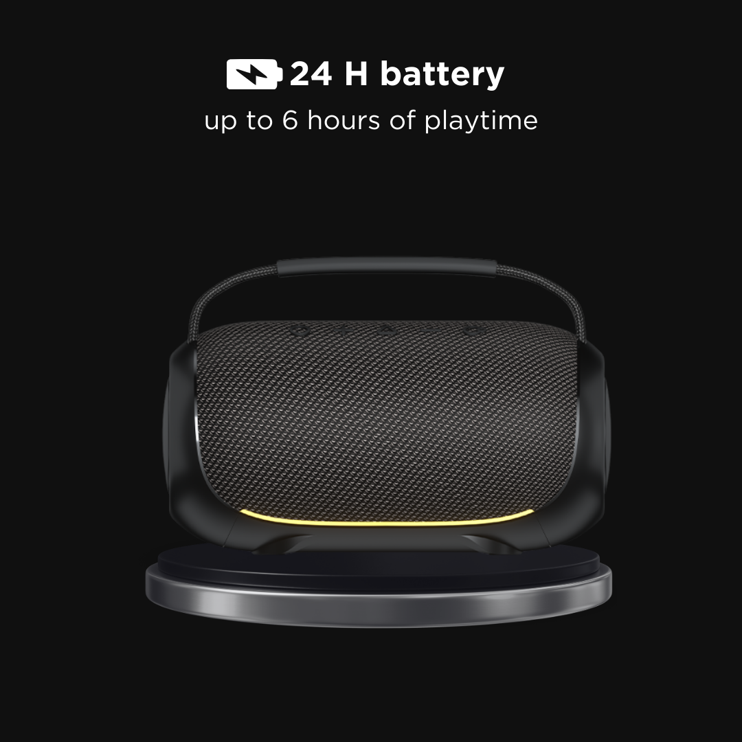 BLACK BassBang Wireless Bluetooth Speaker, 60W, Up to 6H Playtime, 1 Yr Warranty BLACK BassBang Wireless Bluetooth Speaker, 60W, Up to 6H Playtime, 1 Yr Warranty